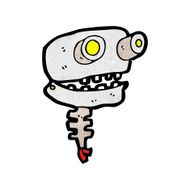 cartoon old robot head N2