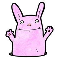 cartoon rabbit in hole N12