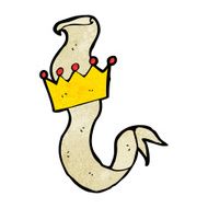 cartoon crown and scroll N8