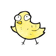 cartoon little yellow bird N14