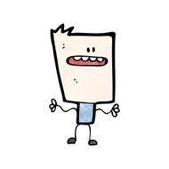 cartoon block head man N5