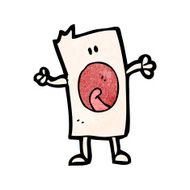cartoon block head man N6