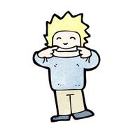 cartoon boy pulling face N4