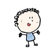 cartoon happy doodle woman N12
