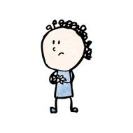 cartoon nervous doodle woman N3