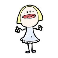 cartoon nervous woman N57