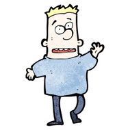cartoon waving man N110