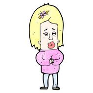 cartoon nervous woman N58