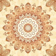 Ornate vintage circle pattern in mehndi style N6