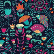 Colorful Nature Doodle Background