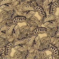 Seamless abstract hand-drawn waves pattern N18