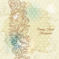 Vintage Doodle Flower Background