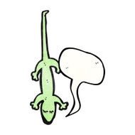 cartoon lizard with speech bubble N11
