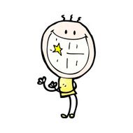 cartoon happy doodle man N34