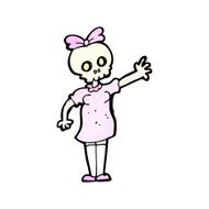 cartoon spooky skull girl N2