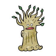 cartoon spooky tree N12