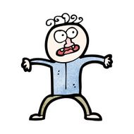 cartoon frightened man N166