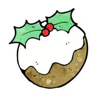 cartoon christmas pudding N44
