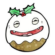 cartoon christmas pudding N48