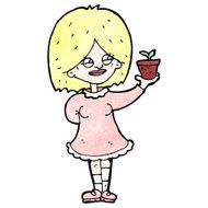 cartoon proud gardener woman N4