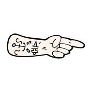 cartoon pointing arm with tattoos N2