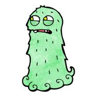 funny green hairy monster cartoon N7