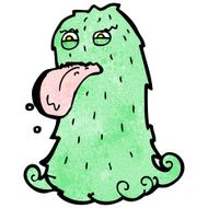 funny green hairy monster cartoon N9