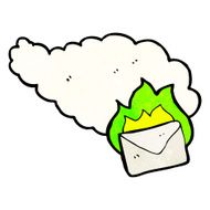 cartoon flaming letter N107