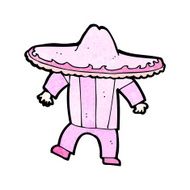 cartoon man in pink mexican outfit N2