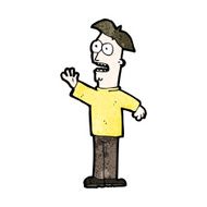 cartoon waving man N111