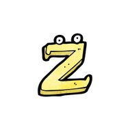 cartoon letter z with eyes N4