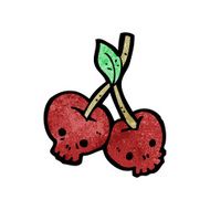 cartoon skull cherries N3