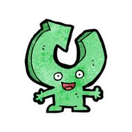 cartoon recycling arrow character N3