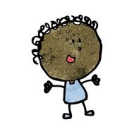 cartoon happy doodle woman N13