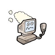 cartoon overheated computer