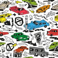 cars - seamless vector background