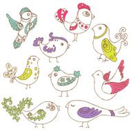 Set of cartoon birds N2