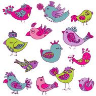 Set of cartoon birds N3
