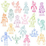 Cartoon Doodle Robots