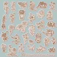 Hand Drawn Flower Set