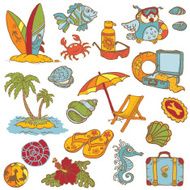 Set of Beach Elements