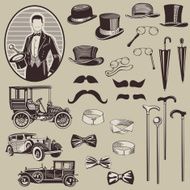 Vintage Men&#039;s Fashion Elements