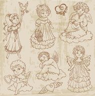Doodled Angels Set