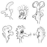 funny face vector black illustration