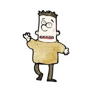 cartoon waving man N112