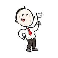 cartoon man waving white flag N31
