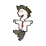 cartoon laughing schoolboy N6