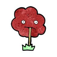 cartoon red tree N12