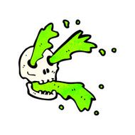 cartoon spurting slime skull N2