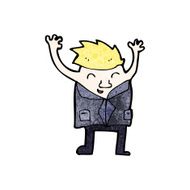cartoon man jumpin out of suit N2